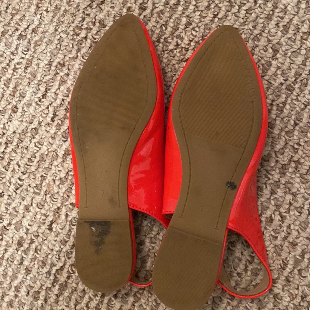 Red flats shiny sling backs - Picture 3 of 5